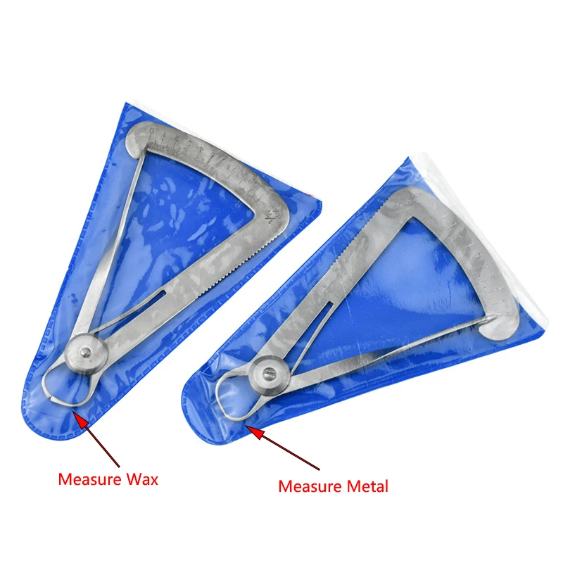 Dental Gauge Caliper Autoclavable Ruler Surgical Measuring Caliper for Metal/Wax Type Crown Dentist Lab Tools