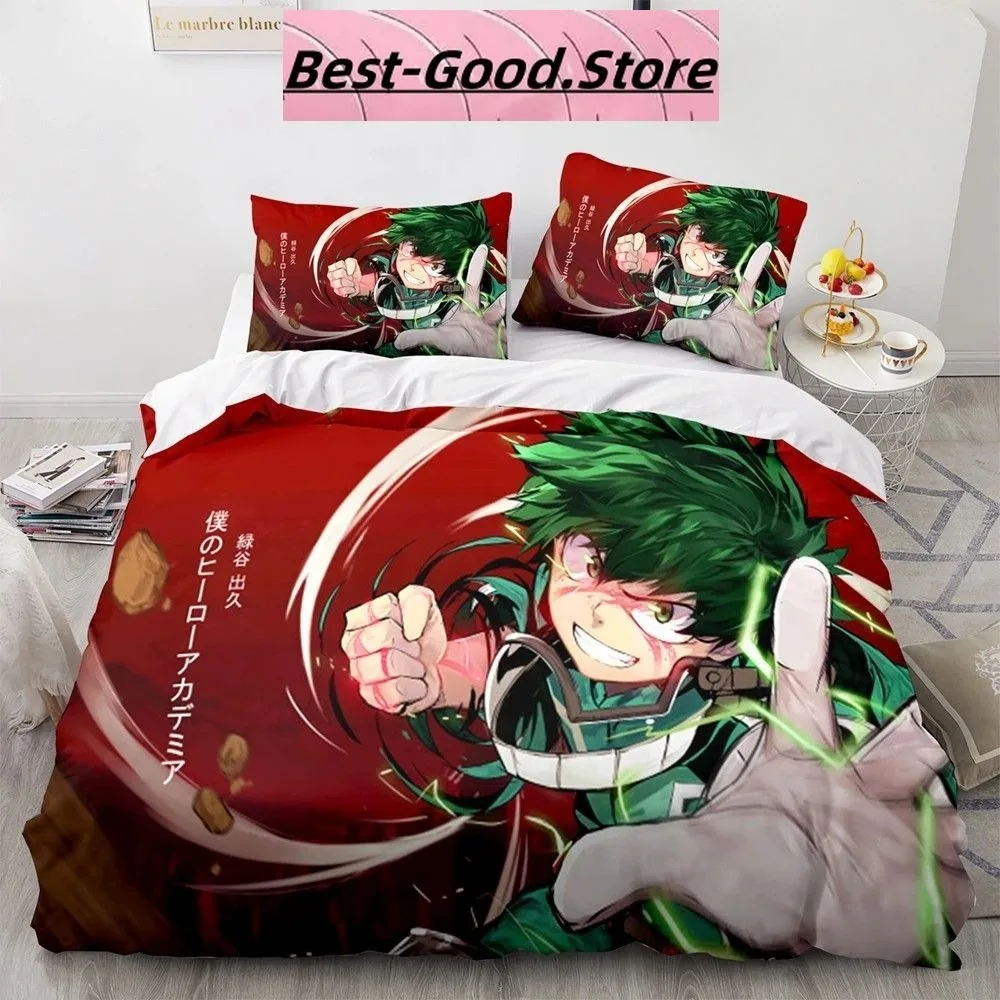 

3D Print Fashion My Hero Academia Anime Bedding Set Boys Girls Twin Queen King Size Duvet Cover Pillowcase Bed boys Adult