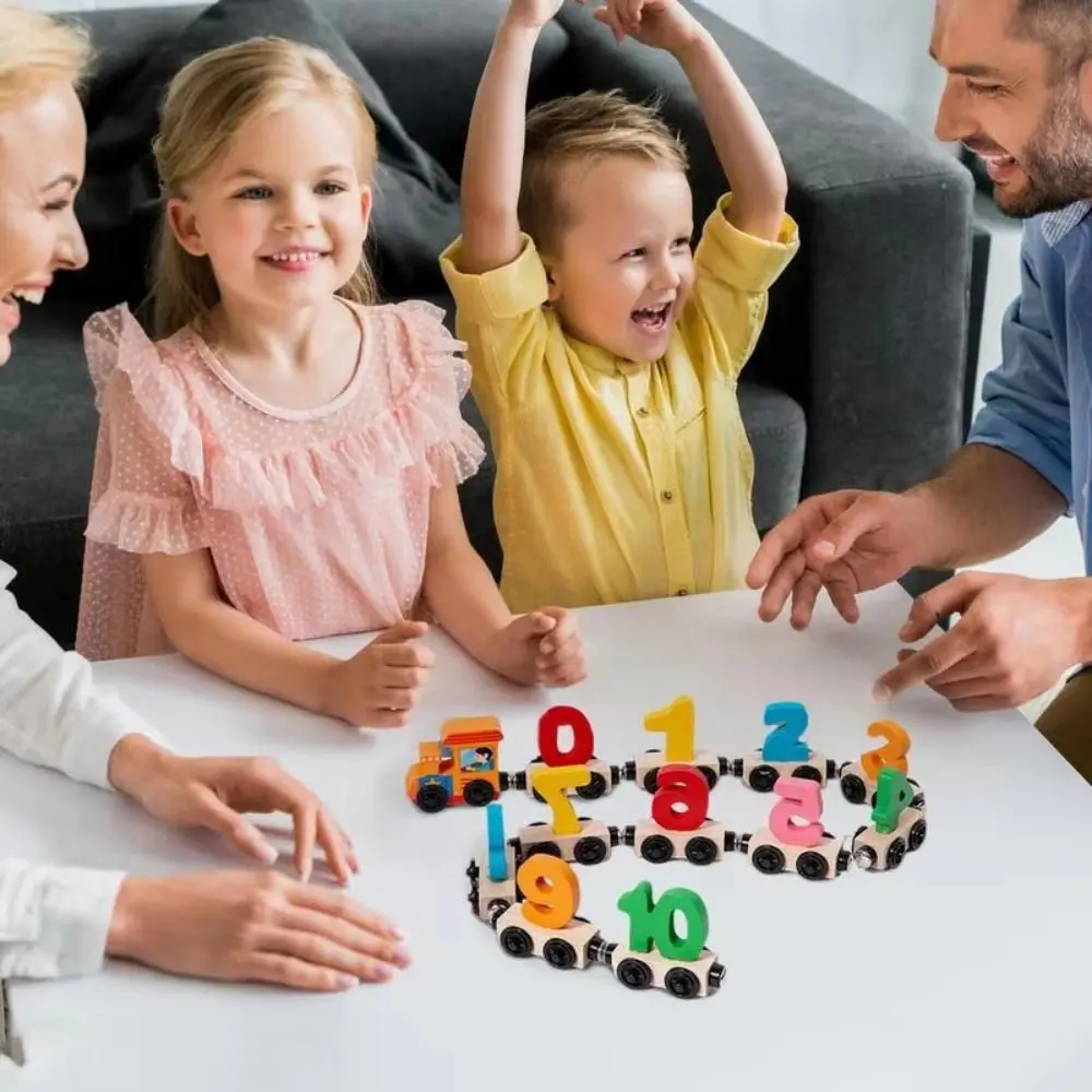 

Number/Animal Magnetic Wooden Train Toys Educational Fruits/Dinosaur Montessori Number Train Set Digit Recognition