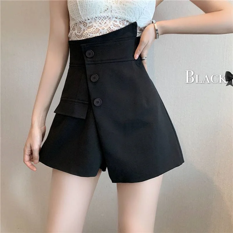 Shorts Women Irregular High Waist Casual Summer New Arrival Fashion Korean Style Temperament Office Lady Wide Leg Trousers Loose