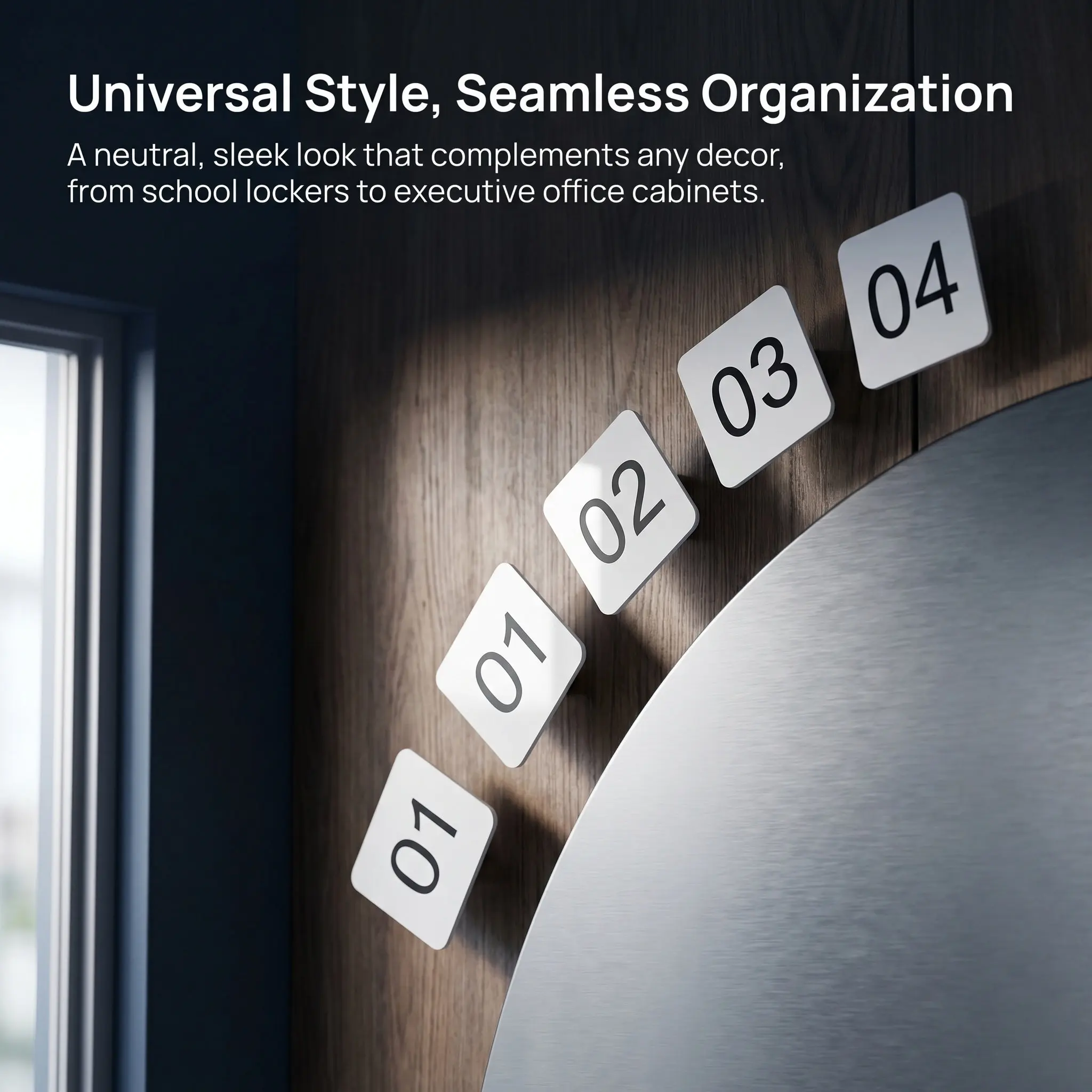 20pcs Self-Adhesive Acrylic Number Stickers – Clear Square Labels for Doors, Lockers, Cabinets, Office, School & Home - view 6