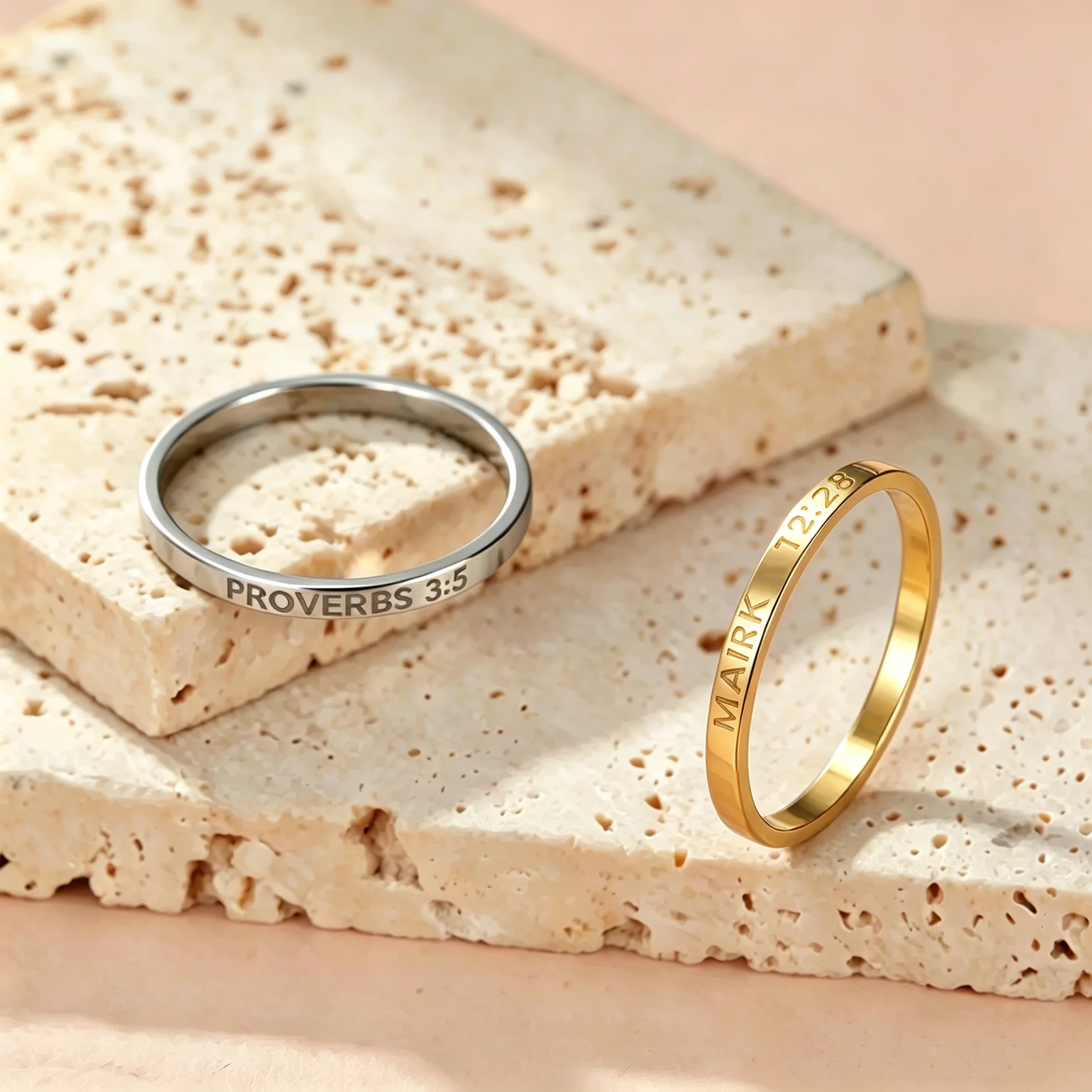 CoolTime Bibelkapitel Personalisierter Ring für Frauen und Männer aus Edelstahl, Gebets- und Schutzschmuck, Familien-Geschenk – Detail 8