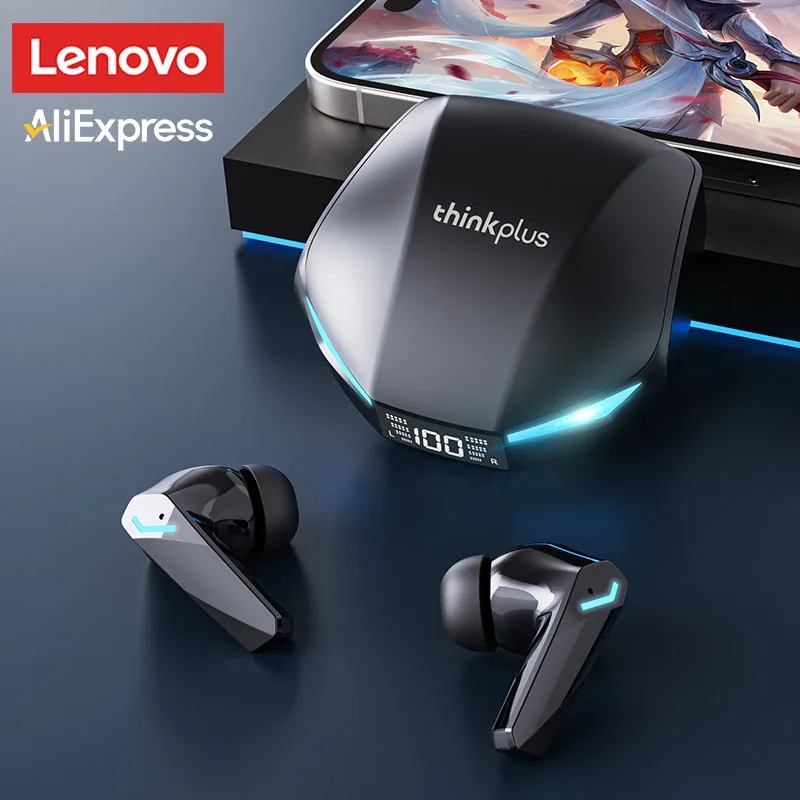 Choice Lenovo GM2 Pro Gaming Headset LED Digital Display Wireless Sport Earbuds HD Call Low Latency Headphones Waterproof