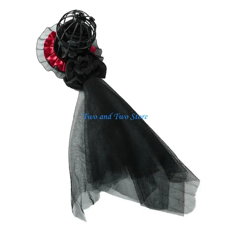 HX6F قبعة رائعة على شكل قفص العصافير فريدة من نوعها لدعائم صور الحفلات ذات الطابع الخاص