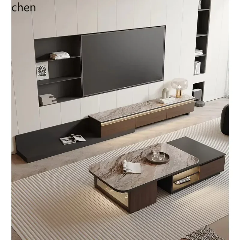 Antique Minimalist Solid Wood Telescopic TV Cabinet, Living Room Household Small Apartment Floor-to-ceiling TV CabinetL15