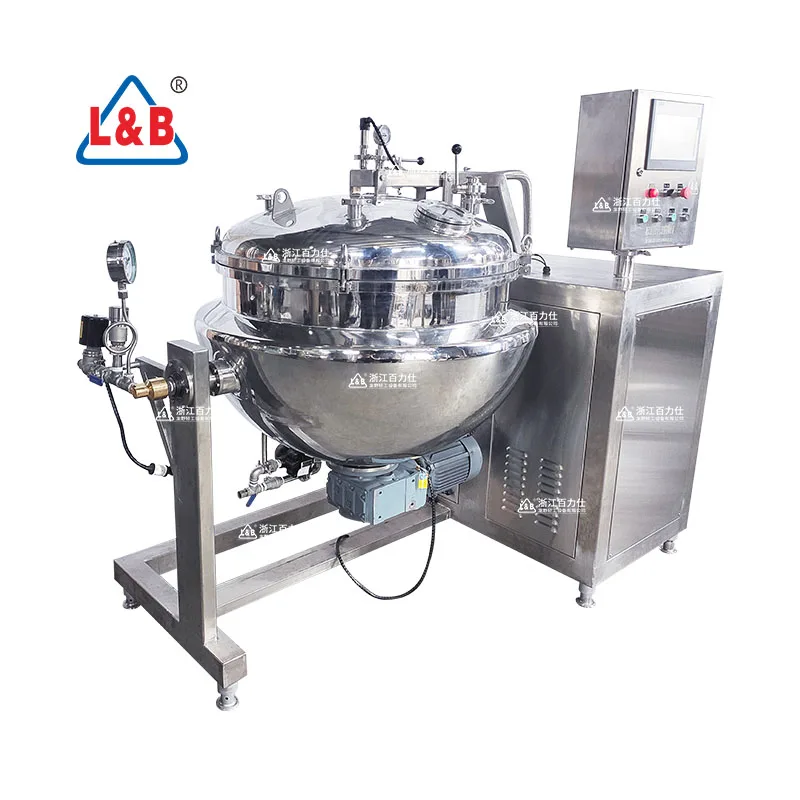 Gas Heating Vacuum 200 Liter Double Sugar Jacketed Cooking Pot Jacketed Kettle 300 Liter Electric Cooking Pot with Agitator