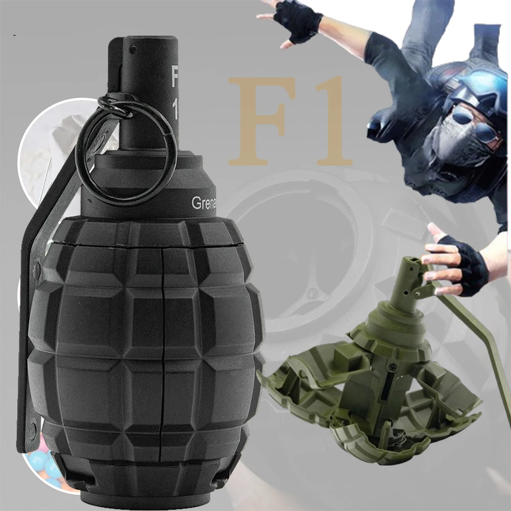 

F1 Hand Grenades Toy Airsoft Tactical ring pull Plastic Burst Water Bomb Model Re-fillable Paintball Battle Game For Adults Kids