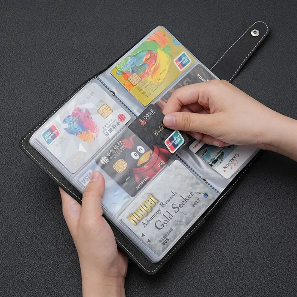 

96 Bits Solid Color Card Bag Money Saving Binder Book Large Capacity PU Leather Card Bag Multi-card Slot Korean Style