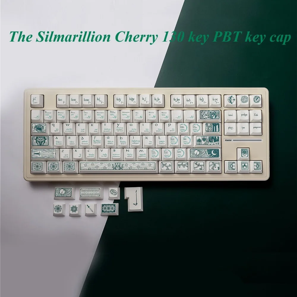 Silmarillion, Cherry 130 Key PBT Keycap for Cherry MX 104/87/61 Mechanical Keyboard Accessories