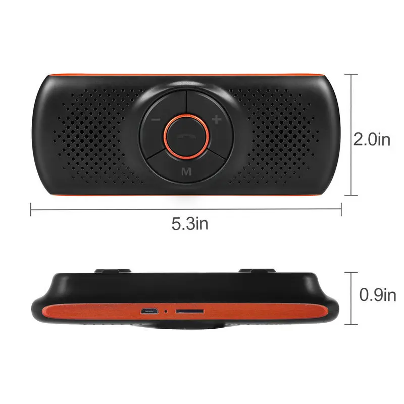 Kit de voiture sans fil compatible Bluetooth, haut-parleur mains libres, haut-parleur multipoint pare-soleil pour téléphone Smartphones B-T de voiture