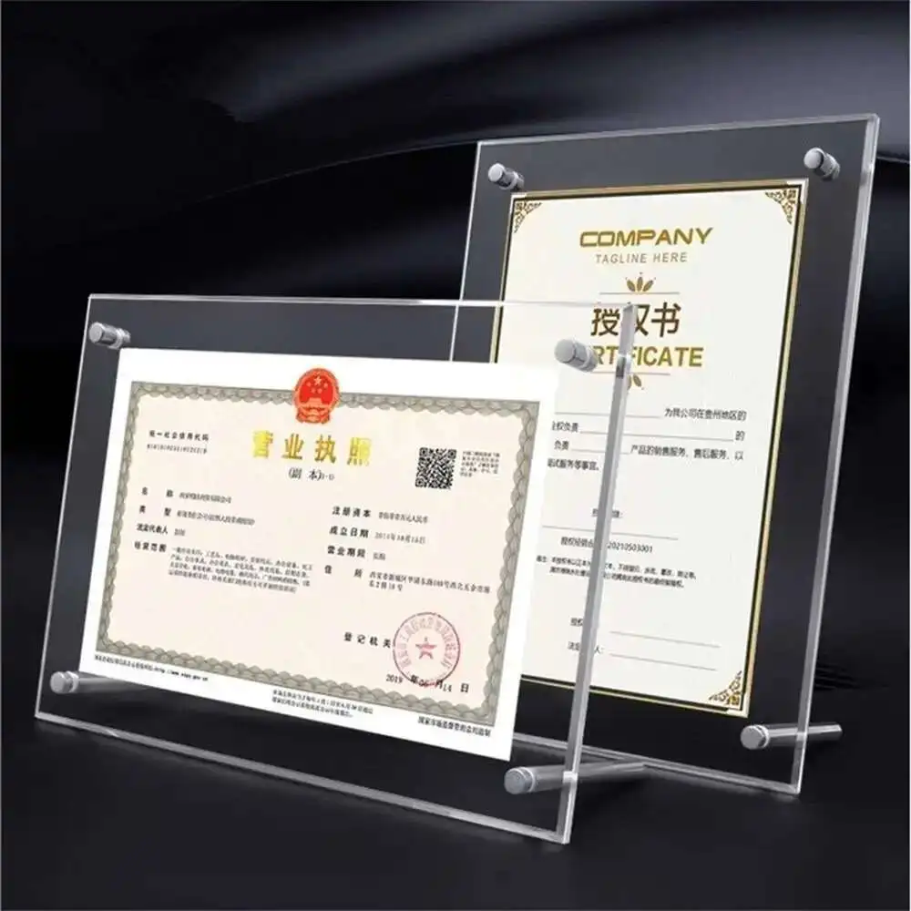A5 Slant Back Clear Plexiglass Acrylic Sign Holder Stand Picture Photo Frames Flyer Document Paper Display Stand Office Desktop