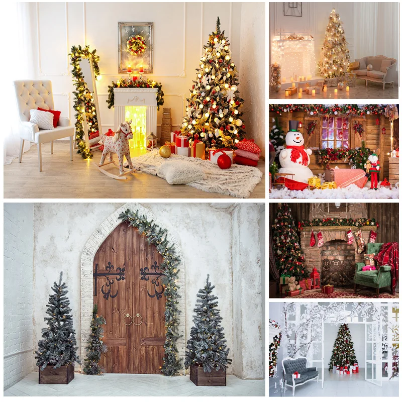 

SHUOZHIKE Christmas Theme Photography Background Fireplace Children Portrait Backdrops For Photo Studio Props YXSD-10