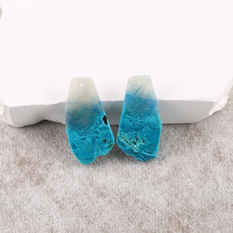 B&F Chrysocolla Earring Beads for Jewelry Making, Handmade Natural stones beads, Stones for jewelry Making Supplies