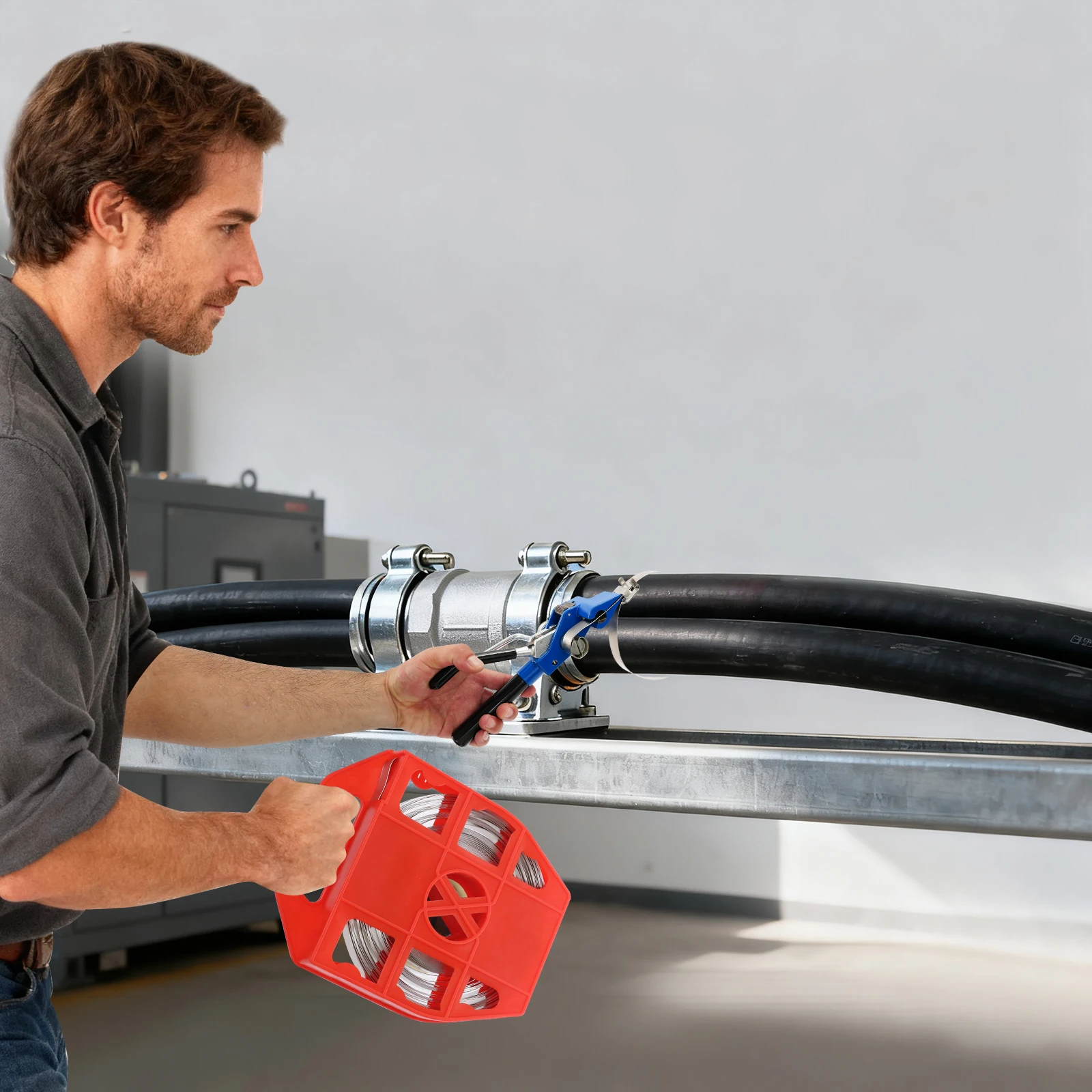 

Strapping Tensioner Strapping Tool Set Professional Strap Tensioner Kit for Bundling Packing Red/Blue