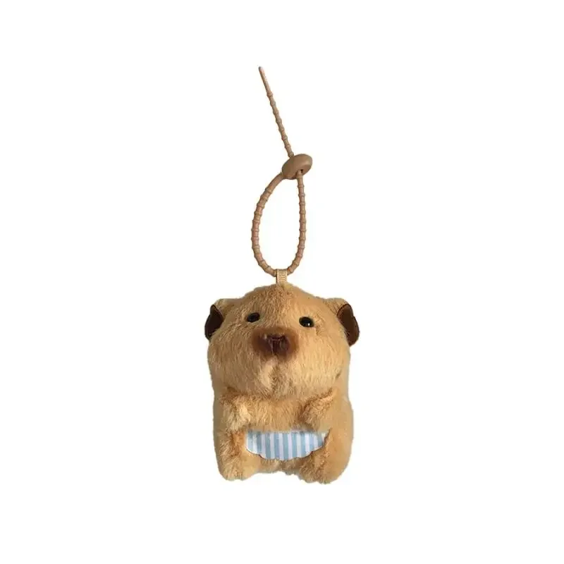 Cute Hamster Plush Keychain Cartoon Stuffed Animal Doll Keyring Lovely Bag Pendant Backpack Hanging Decoration Gifts