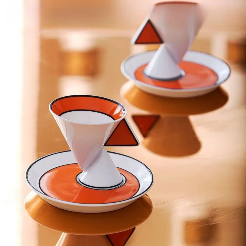 Coffee cup to cup Contemporary art housewarming gift Couple cup