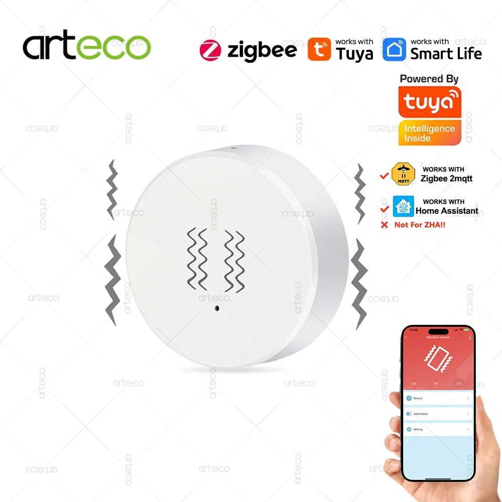 Tuya Zigbee Smart Vibration Sensor Motion Shock Tilt Sensor Detectie Remote Monitoring Alarm Home Security Protection System