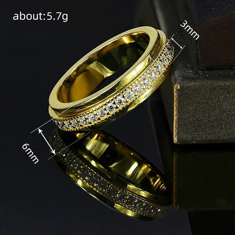 Shi-Anillo de circón completo para mujer, sortija de estilo europeo y americano, a la moda, 2024