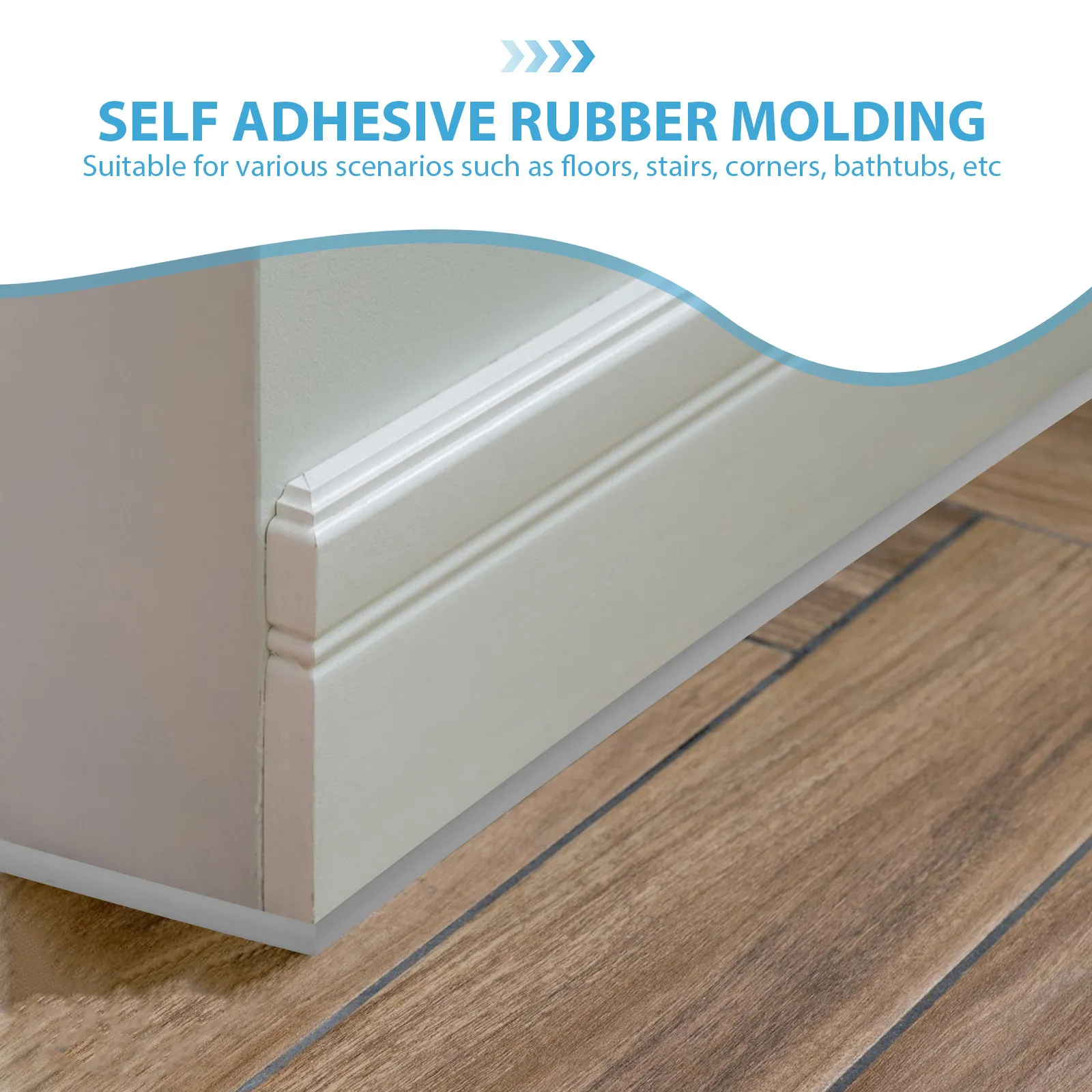 3 Meter Flexible PVC Quarter Round Trim Molding Self Adhesive for Floors Stairs Bathtubs Curved Walls Cabinet Edges Decorative