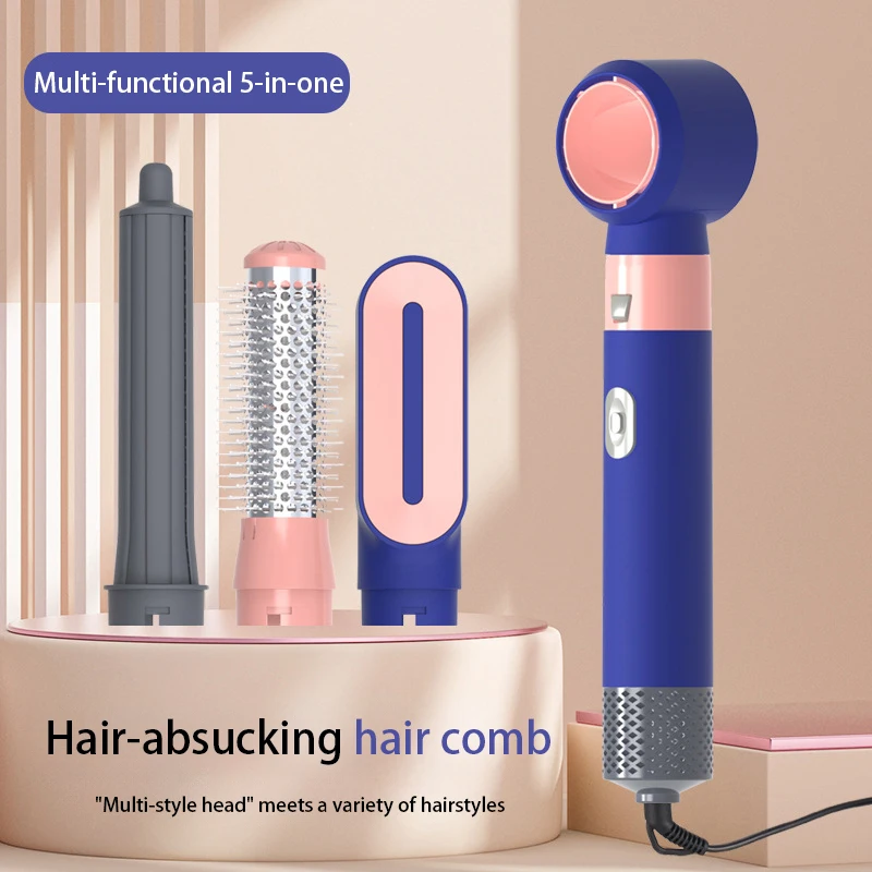 

5 in 1 Hair Dryer Hot Comb Set Professional Curling Iron Hair Straightener Styling Tool For Airwrap Hair Dryer Household