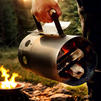 Outdoor Barbecue Fire Starter Bucket Charcoal Bucket Barbecue Fire Starter Steels Portable Handle Ignition Barrel Carbon Stove