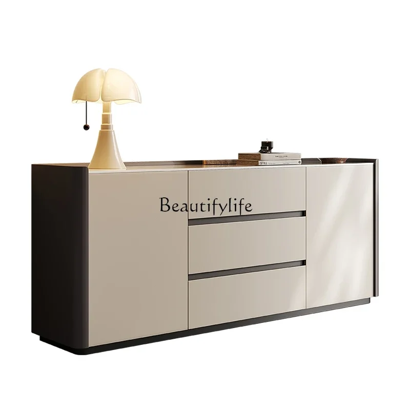 

*Cream wind high TV cabinet, living room against the wall small apartment solid wood integral storage cabinet