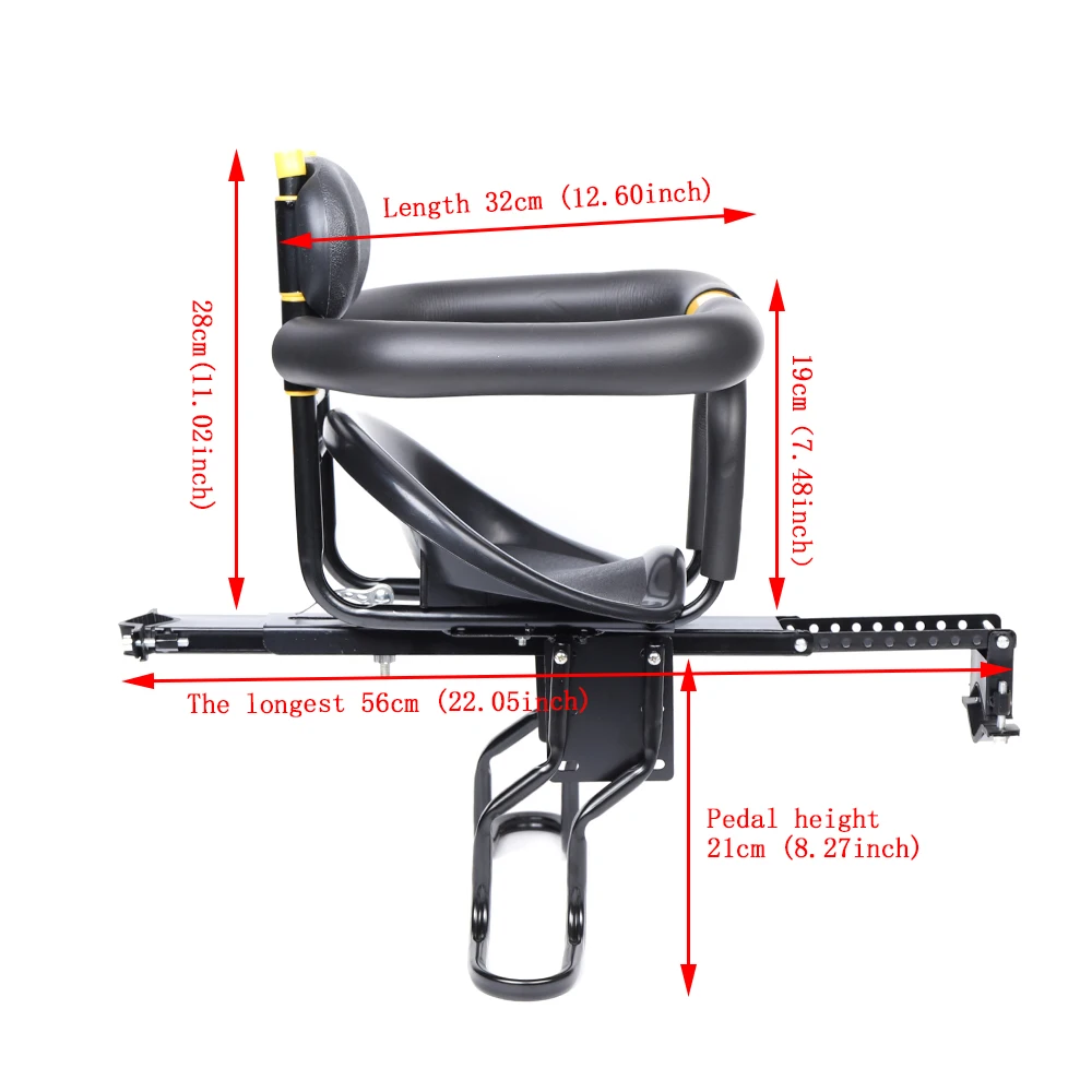 Front Mount Kids Bike Seat Child Bicycle Seat Baby Saddle Safety Carrier Seat for Children Ages 8 Months to 6 Years Old