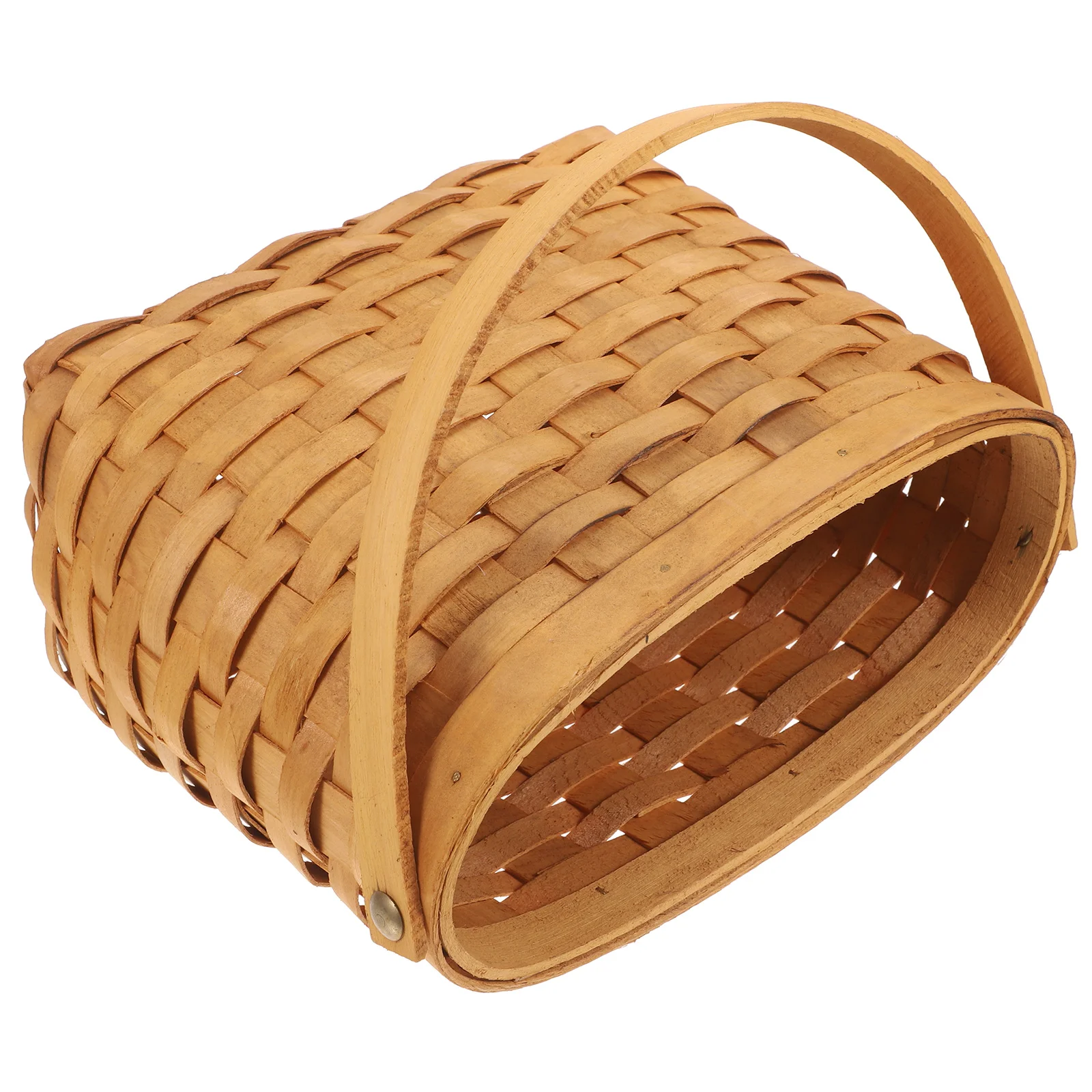 

Handmade Woven Storage Small Flower Basket With Handle Garden Harvesting Basket Picnic Bouquet Berry Wedding Bread Hanging