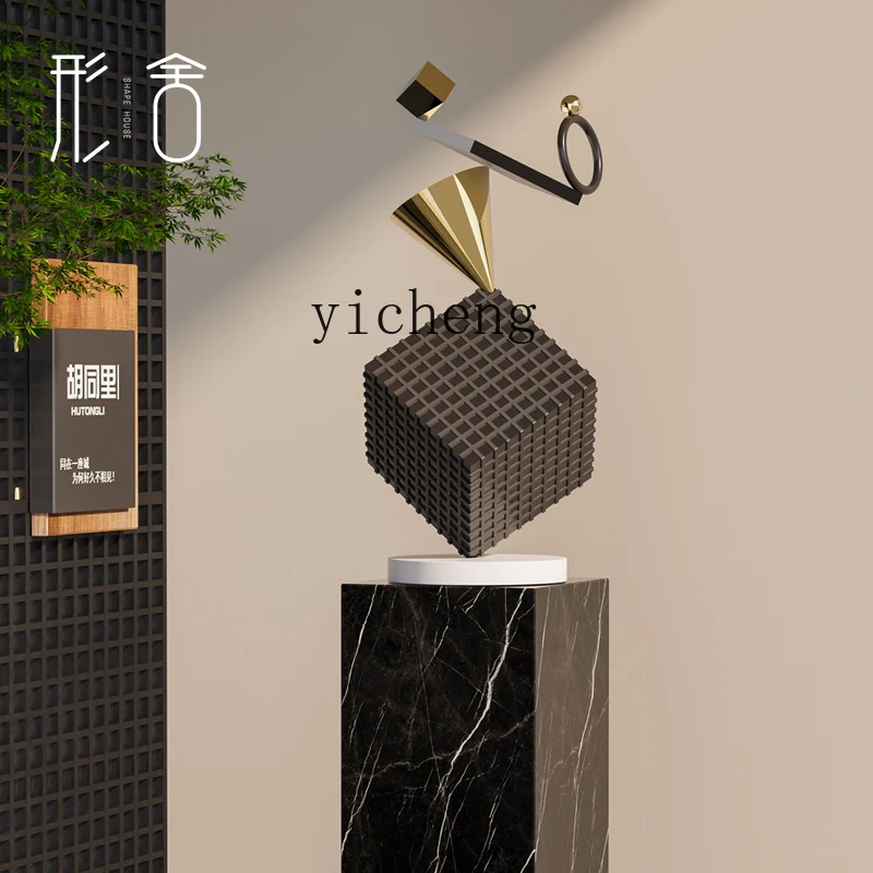 

TQQ geometric architectural sculpture ornament landing shopping mall hotel sales office art decoration