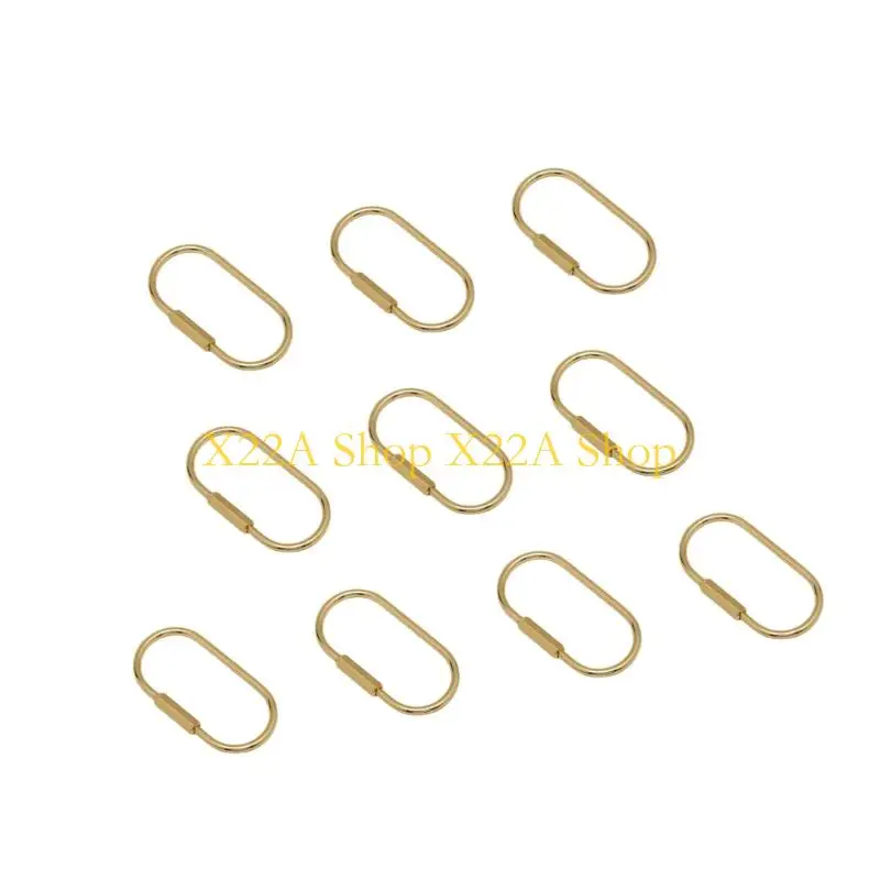 Unique Gold Carabiner Clip with Secure Locking Screw Oval Rings Brass Keychain Accessories For Everyday Use