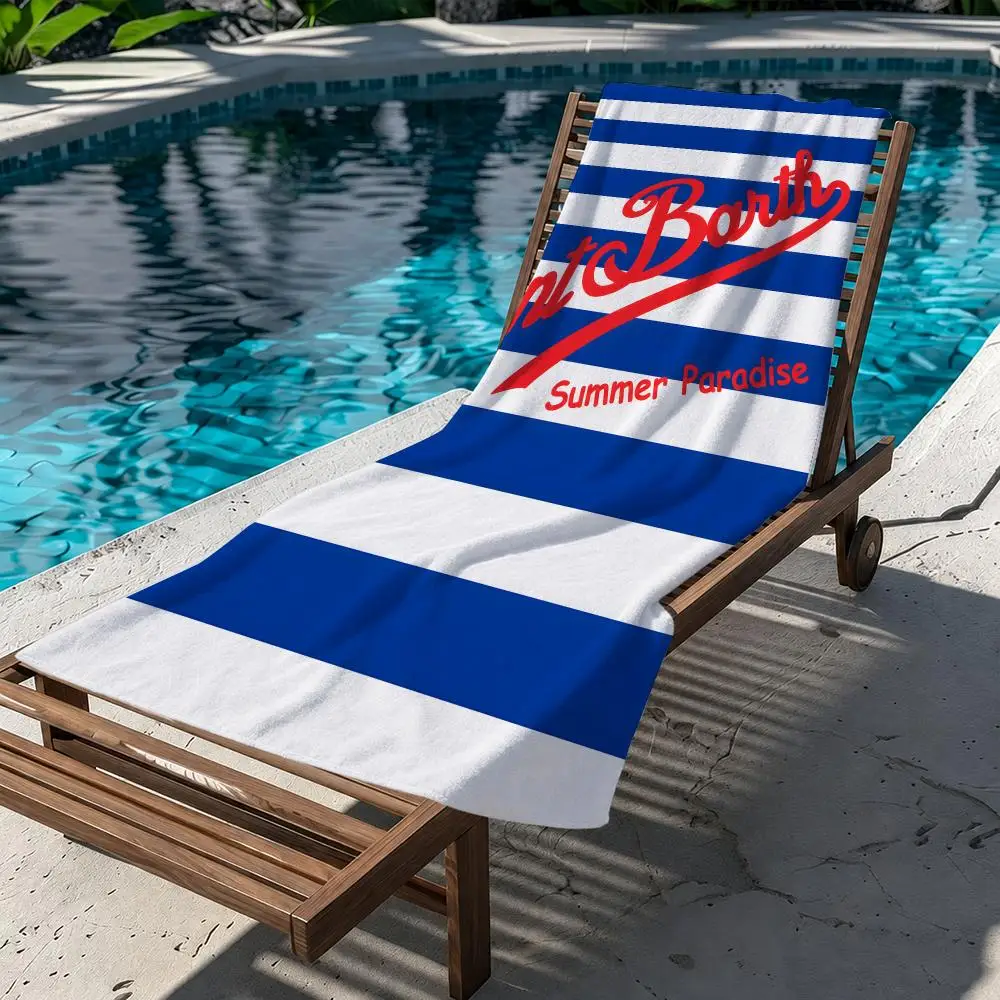 Blue White Striped Saint Barth Towel Beach Towel Quick Dry Absorbent Bath Towel For Swimming Gym Camping Outdoor Sunbathing