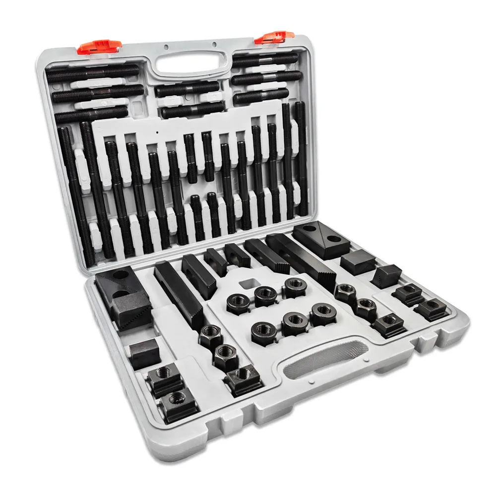 58pcs Clamping Kit M10-M24 12.9 Grade Hardened Steel Clamp Set T-Slot Nuts Studs for CNC Mill Machine Center Fixture Workholding