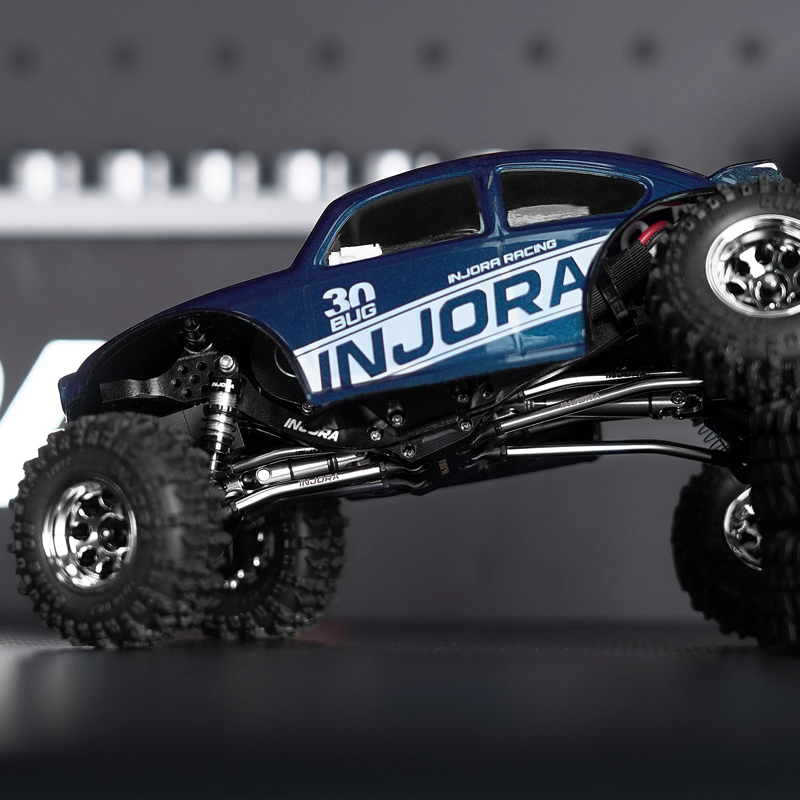 INJORA Edelstahl-Fahrwerks- und Lenkungsbauteile mit hoher Freihöhe für 1/30 Axial SCX30, 99 mm Radstand – Detail 10