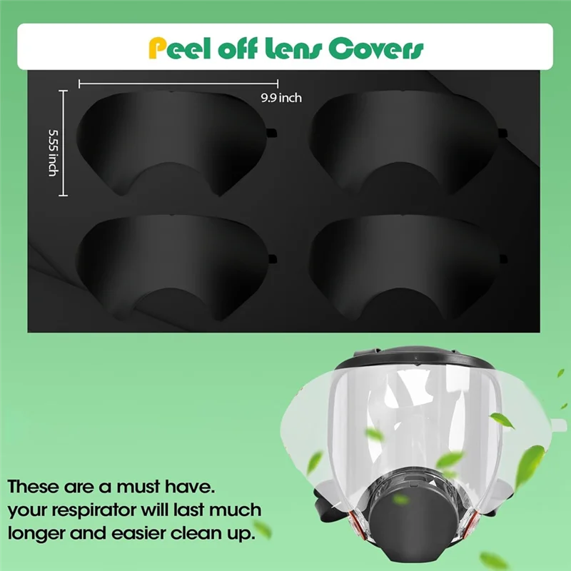 

RMWIN-10 Pack Peel Off Lens Cover Protective Cover For 6800 Mask Protective Cover Full Facepiece Respirator