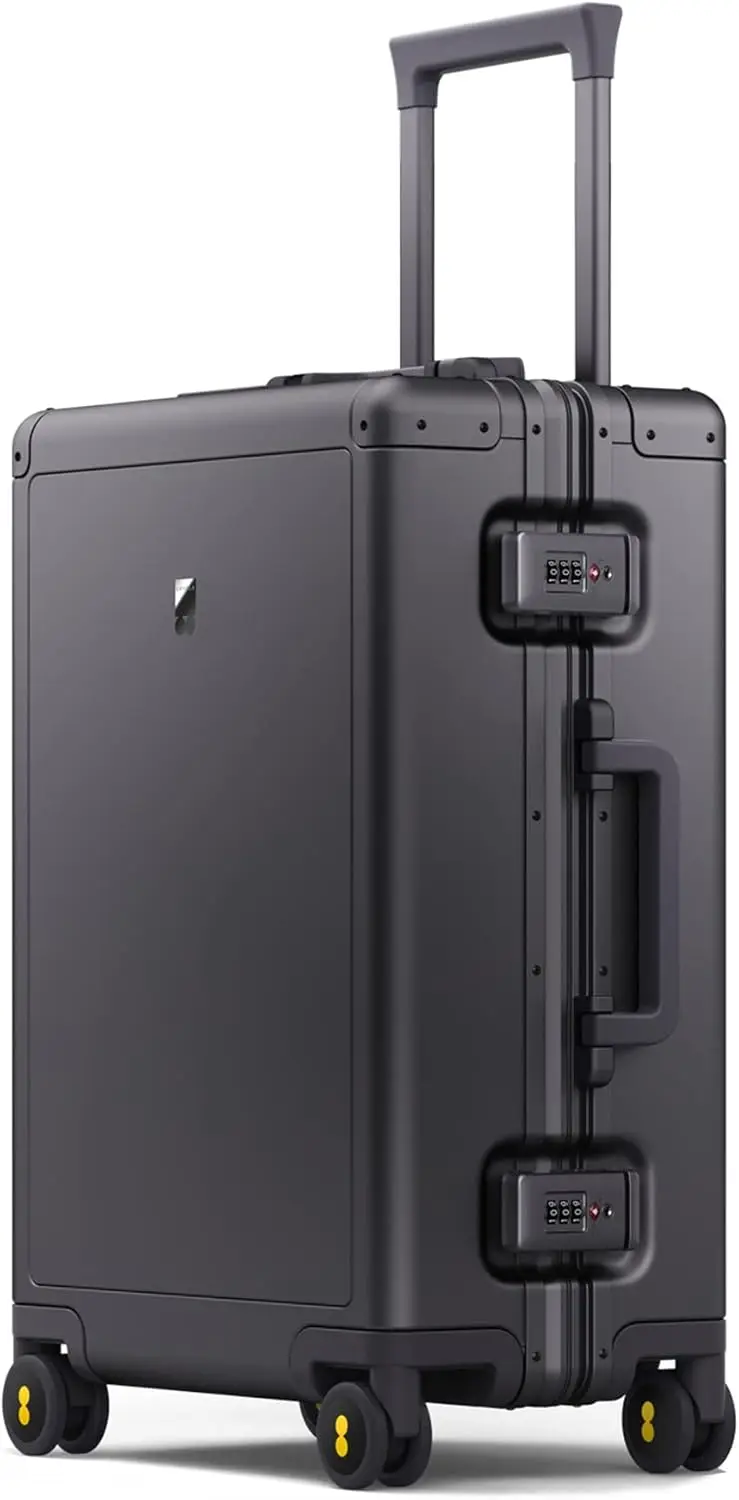 Saco de bagagem Madrid-alumínio, 20 polegadas, com rodas e bloqueio tsa, 8 rodas giratórias, cor cinza escuro