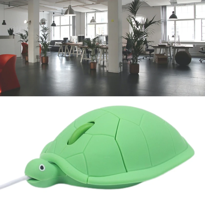 Green for Turtle Shaped Mice Portable Corded Optical Mouse 1200DPI for Business Travel Office Home School Gift