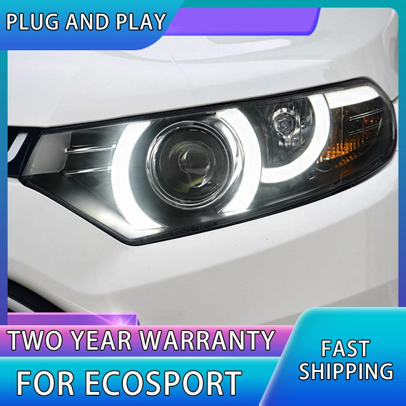 Head Lamp For Ford Ecosport LED Headlight 2013-2017 LED DRL H7 D2H Hid Option Angel Eye Bi Xenon Beam Headlight Assembly