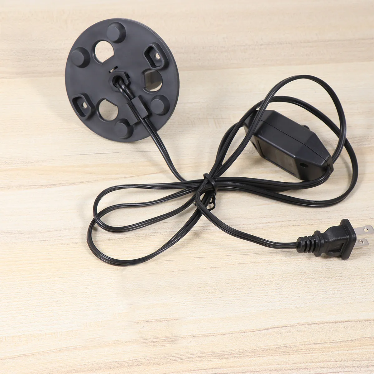 1pc Power Cable 110V E12 Dimming Connection Line For Crystal Night Light Round Base Lamp Cord Us Plug Black