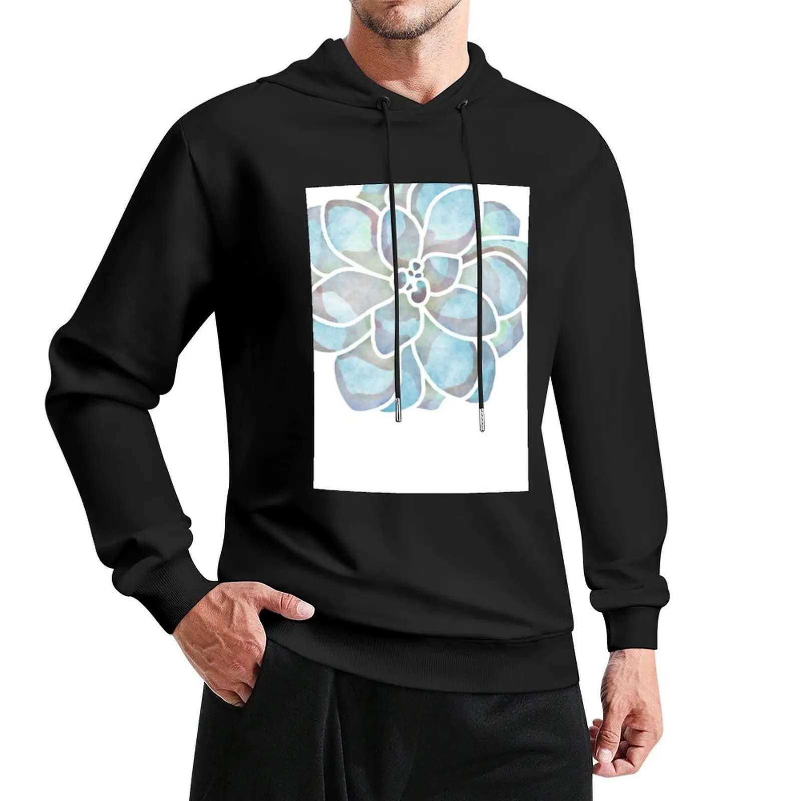 

Watercolor Succulent Pullover Hoodie fashion men men's hoodies