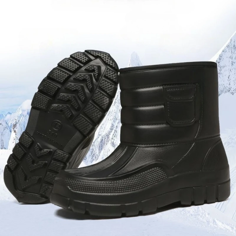 Winter Men's Boots Plush Thickened Mens Cotton Shoes Keep Warm Snow Boots Comfortable Platform Men Shoes Non Slip Zapatos Hombre