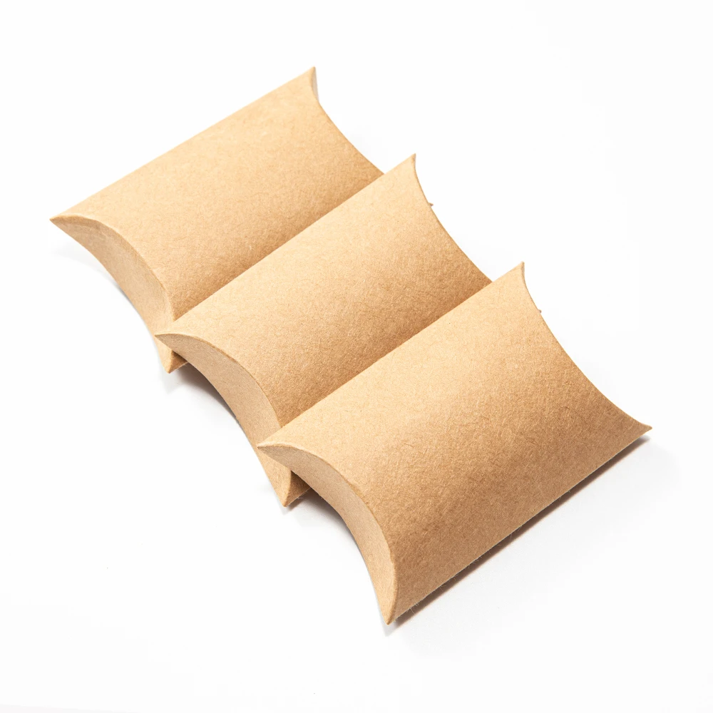 10Pcs 2X5.5X8cm Pillow Kraft Paper Candy Boxes Jewelry Wedding Christmas Gift Box Packaging Birthday Party Supply Wholesale