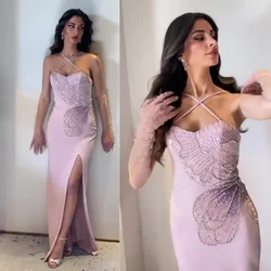 CustomizedExquisite Halter Mermaid Floor Length Celebrity Gown Paillette / Sequins Formal Occasion  ladies dresses for specia