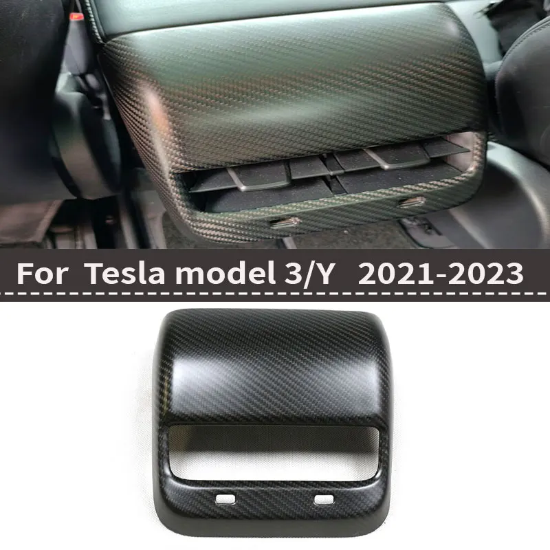 

For Tesla Model 3 MODEL Y Dry carbon fiber rear air vent frame interior decoration sticker 2021-2023