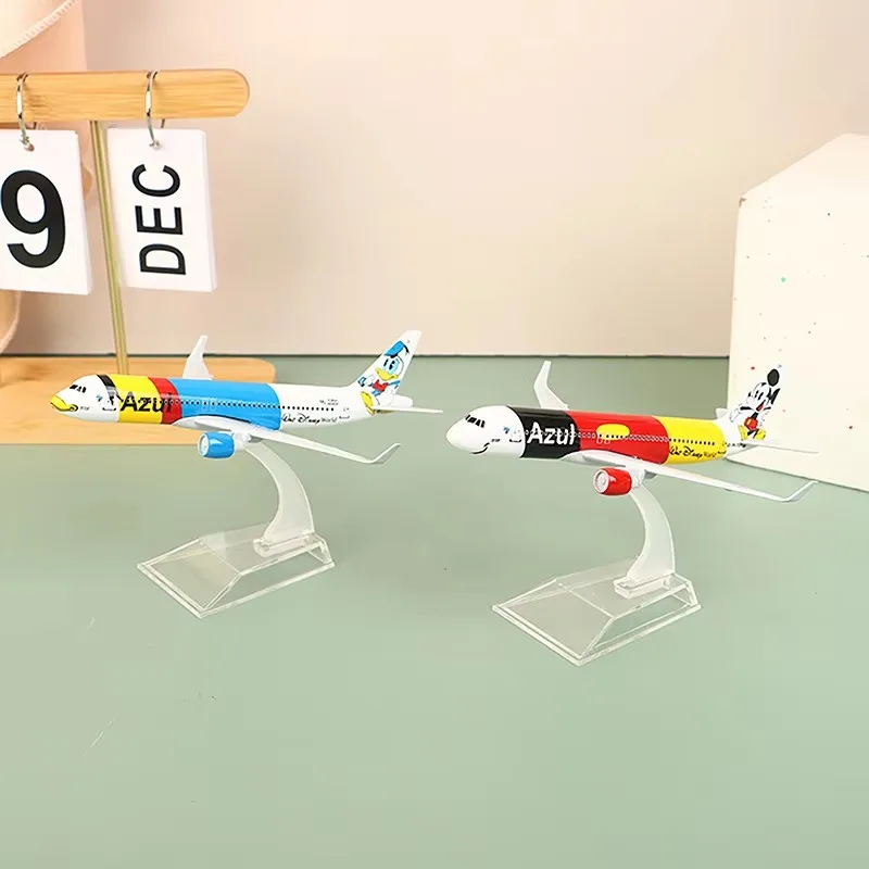 New 16CM Airplanes Brazil A320 Azul Brazilian Airlines Metal Plane Coloured Model Toys Aircraft Kid Gift Collectible Display