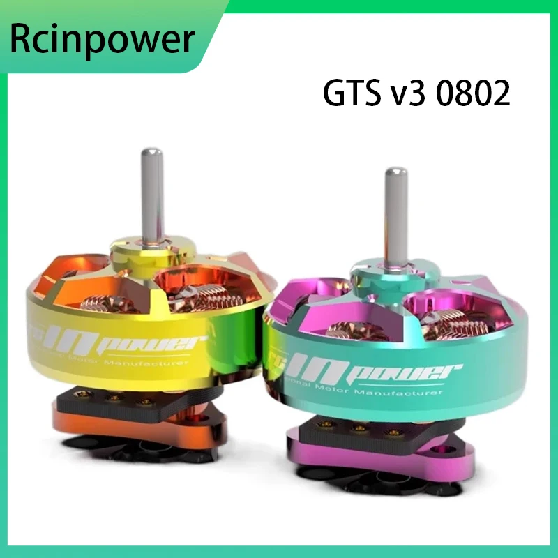 

RCINPOWER GTS V3 0802 Brushless Motor 22000KV 25000KV 27000KV 1S FPV Freestyle 1.2-1.6inch Tinywhoop Cinewhoop Drones
