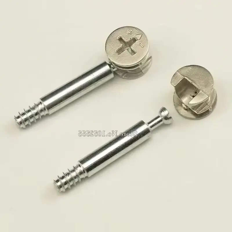 

100Sets 2 in 1 Furniture Connecting Nut and Bolts Fittings Bed Wardrobe Furniture Accessory Screw Rod + Eccentric Wheel K230