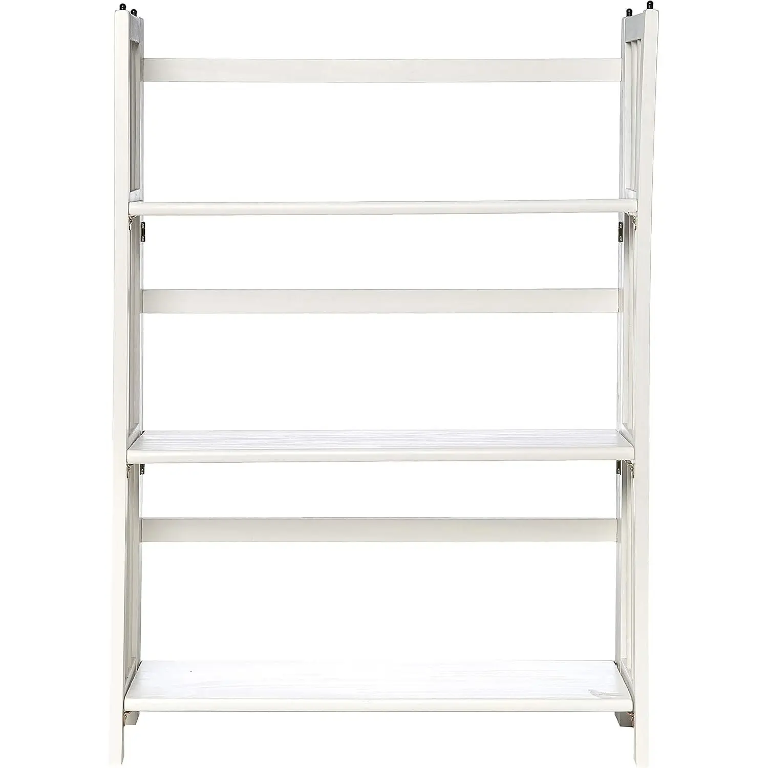 3-Shelf Stackable Folding Wood Bookcase, Contemporary Home & Office Storage, Sturdy Wooden Shelving White 27.5 Inch, Customized