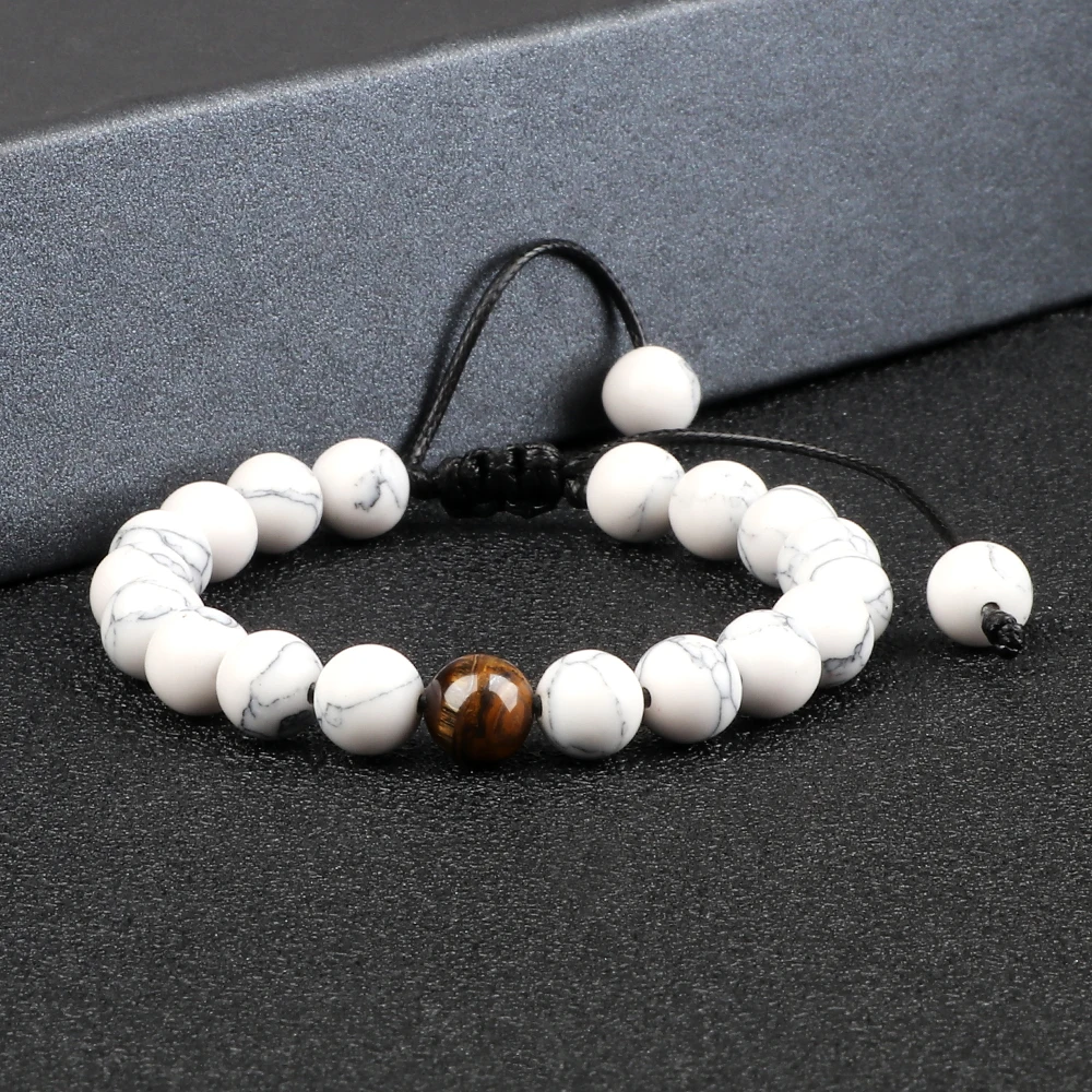 2PCS/Set Braided Bracelets Men Natural Stone YingYang Lava Bead Bracelet Yoga Bangles Best Friend Jewelry Couple Gift Set Unisex