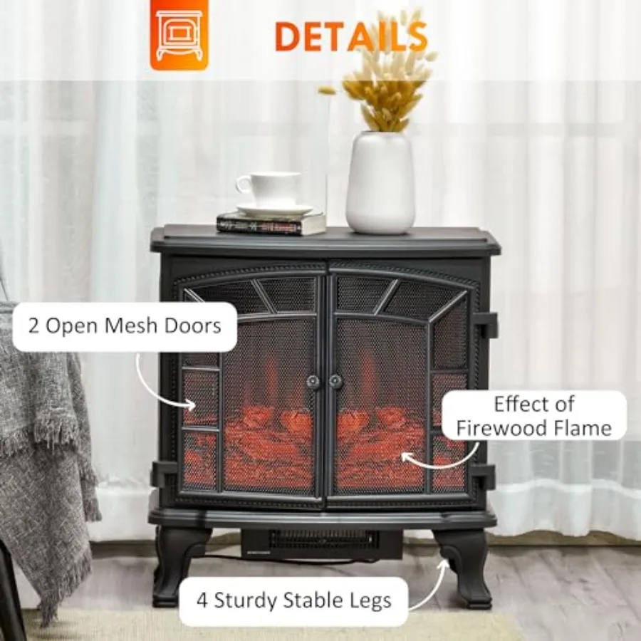 27 سخان مدفأة كهربائي مع لهب وسجلات LED واقعية لتشغيل التحكم عن بعد في أجواء غرفة المعيشة المريحة وما فوق #6