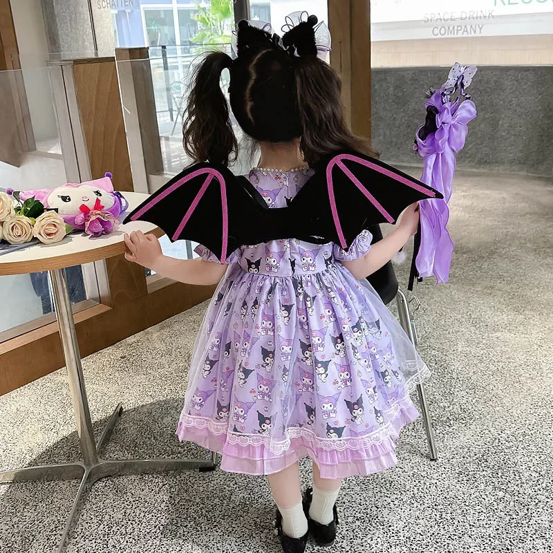 Robe de princesse de dessin animé pour enfants, Cosplay d'été pour filles, Anime Sanurgente Kuromi, Lolita Kawaii, cadeaux d'anniversaire pour enfants